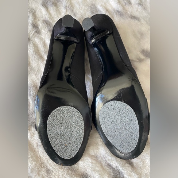 Stuart Weitzman Turku Black Satin Peep Toe Pump - Picture 9 of 10